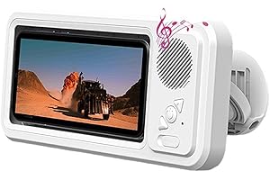 SUWIAKLALL Bath Phone Stand Holder with Bluetooth Speaker for Shower Music Waterproof ABS Sound System Shower and TV Watching