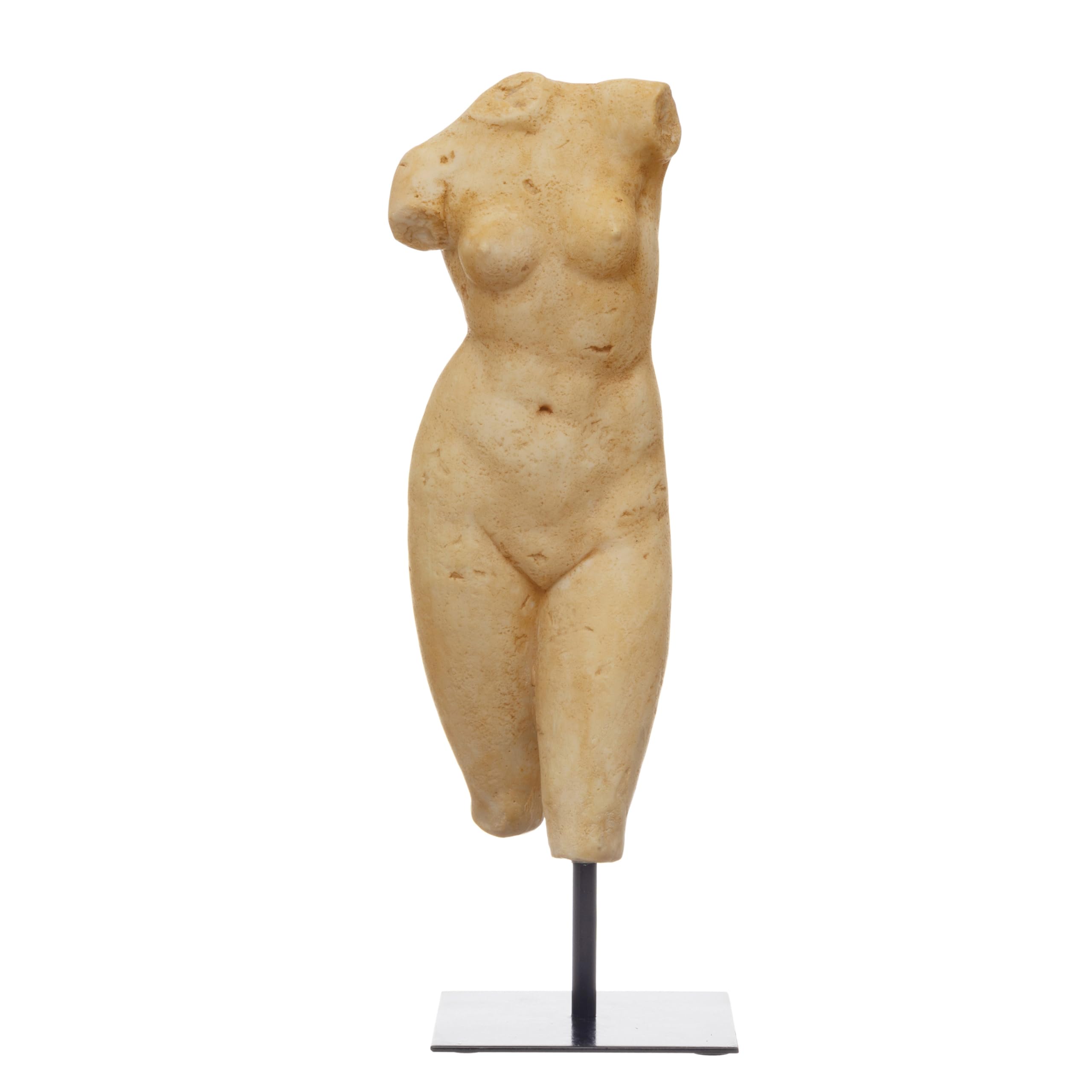 Creative Co-op Resin Female Body Figure on Metal Stand, Plaster Finish