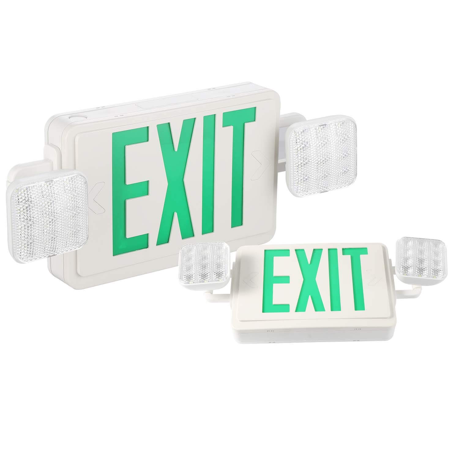 Photo 1 of SPECTSUN 2 Packs Exit Sign with Emergency Lights, LED Emergency Exit Light with Battery Backup, UL Listed, AC 120/277V, Commercial Emergency Lights Combo for Business.
