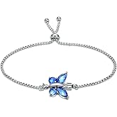 constantlife Crystal Butterfly Cremation Bracelet for Ashes for Women Stainless Steel Pendant Urn Keepsake Adjustable Wristband Bangle Memorial Jewelry Gift