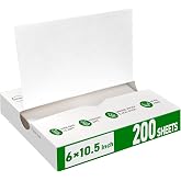 EcoDispose Precut POP UP Deli Paper Sheet, 200 Pack, 6" x 10.5", White | Interfolded Heavy Paper, Waterproof &amp; Grease-Resistant, for Food Wrap and Serving