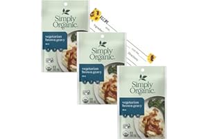 Simply Organic Vegetarian Brown Gravy Mix 3 Pack Bundle | Gluten Free | with blank June Street Market Recipe Card (style may vary)
