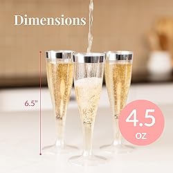 Prestee Set of 24 Silver Glitter Plastic Champagne