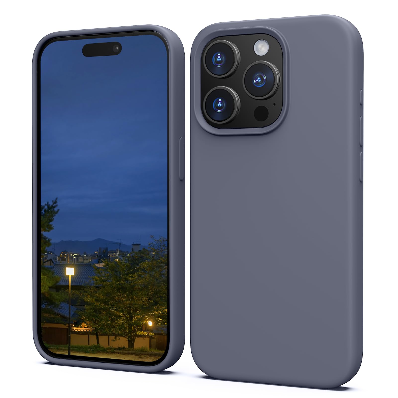 TIIXXA Silicone Case for iPhone 15 Pro Case, Soft Ultra Slim Protective Shockproof Liquid Silicone Phone Case, Anti-Scratch Microfiber Lining, 6.1" Lavender