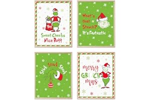 HOMYTHE Funny Christmas Decorations, Novelty Christmas Posters for Home Wall Decor, Set of 6 Xmas Wall Art Prints for Bedroom Bathroom Decor Party Supplies, White Elephant Gag Gifts, 8x10 inch, Unframed