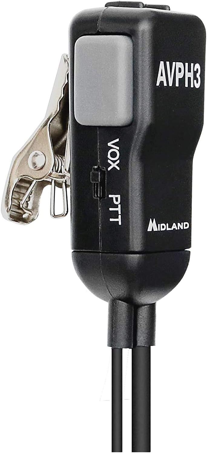 Midland AVPH3 Transparent Security Headsets with PTT/VOX - Pair,Black