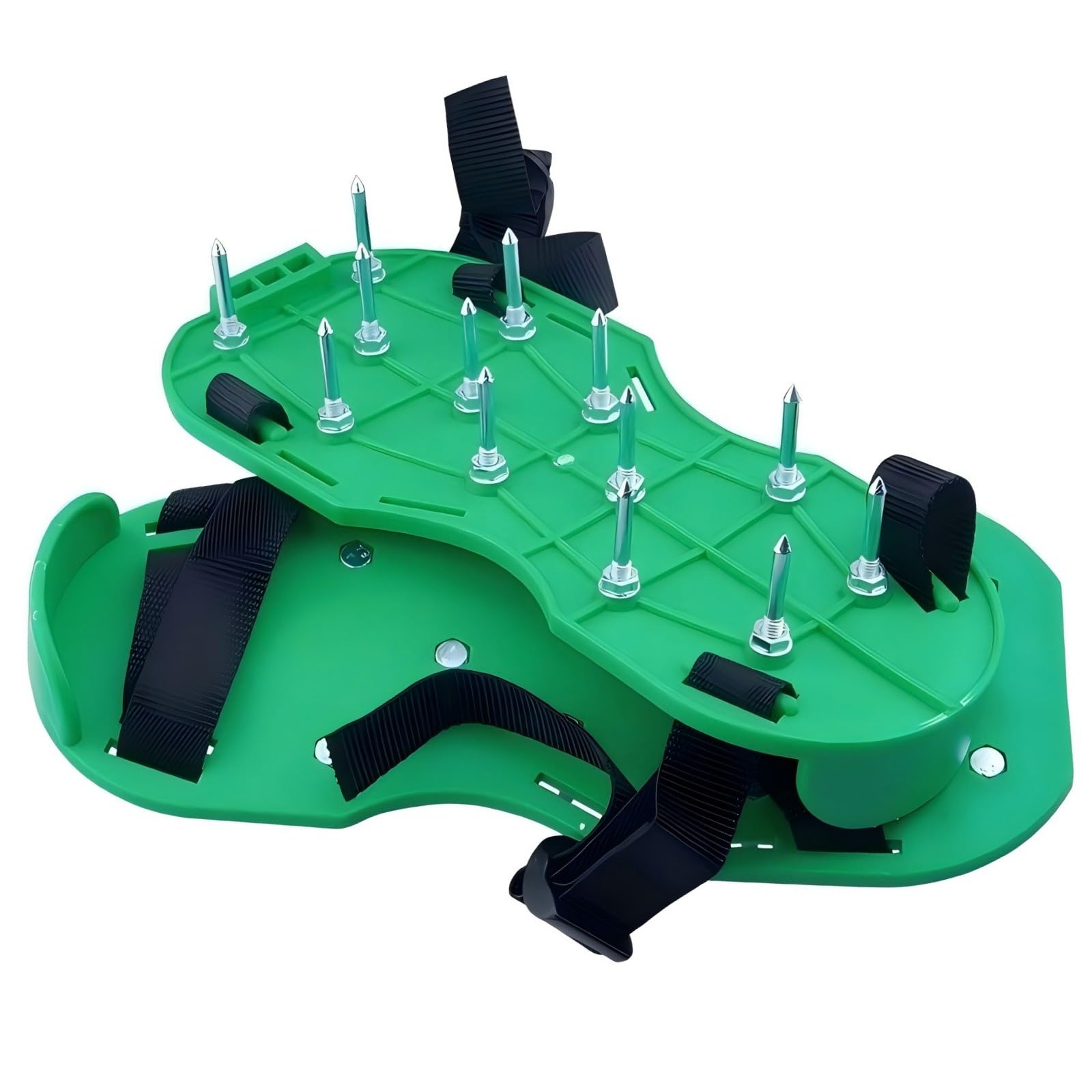 Photo 1 of Anazous Lawn Aerator Shoe Upgrades Garden Spike Shoes Heavy Strap Grass Aeration Shoes for Yard Soil Aerating Spike Tool (Green)