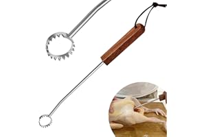 KONIDUN Lung Scraper of Chicken Processing Equipment, Easily Removes Poultry Lungs, Acacia Wood Handle, Chicken Butchering Eq