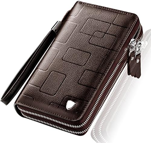 Sllybo Men Clutch Bag Business Handbag Wallet for Men Organizer Zipper Checkbook Wrist Bag