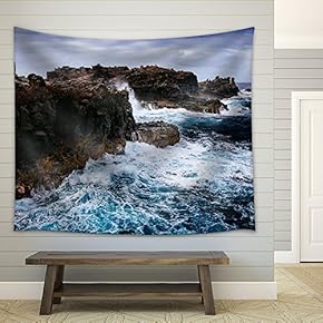 Sea Waves Lapping on The Seashore - Fabric Wall Tapestry Home Decor - 51x60 inches