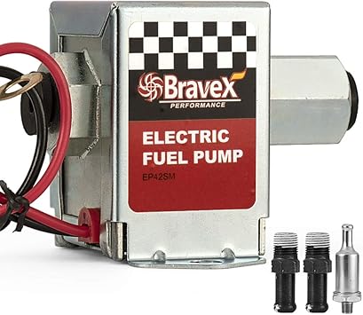 Amazon Com Bravex Inline Electric Fuel Pump Universal Dc 12v Low Pressure 4 7 Psi Petrol Diesel Ep12s Automotive