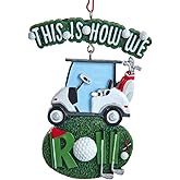 Kurt S. Adler Golf Cart Christmas Ornament w This is How We Roll 4.125 Inches