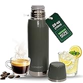 Kalmateh Stainless Steel Thermo Bottle 25oz for hot drinks, Precise Pouring for Coffee, Tea, Yerba Mate and Cold Beverages