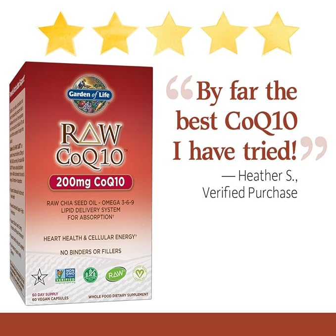 CoQ10 en bruto, 200 mg, 60 Caps Veggie - Jard_n de la Vida ...