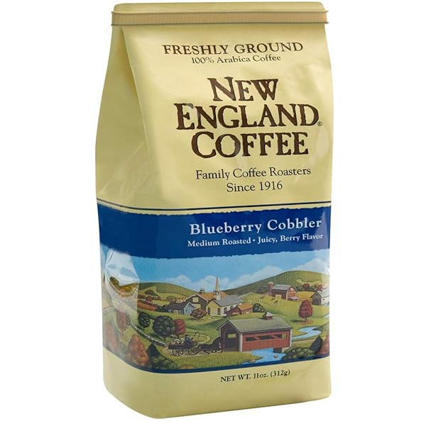 NEW ENGLAND COFFEE BLUEBERRY COBBLER MEDIUM ROAST GROUND COFFEE, 11OZ BAG (PACK OF 1)