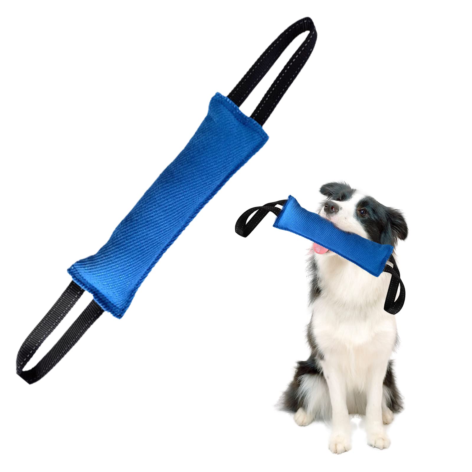 Dog Tug Toy,Dog Bite Tug with 2 Strong Handles,Dog Bite Pillow,Durable Dog Pull Toy,Jute Bite Toy for Medium to Large Dogs,Interactive Dog Toys for Tug of War,Fetch,Puppy Training Interactive Play