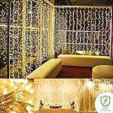Curtain Christmas Fairy Lights, Addlon 300led 9.8×9.8ft UL Christmas Icicle String Fairy Wedding Led for Home, Holiday, Party, Outdoor Wall, Kitchen, Wedding Backdrops, Curtains, Window Decorations