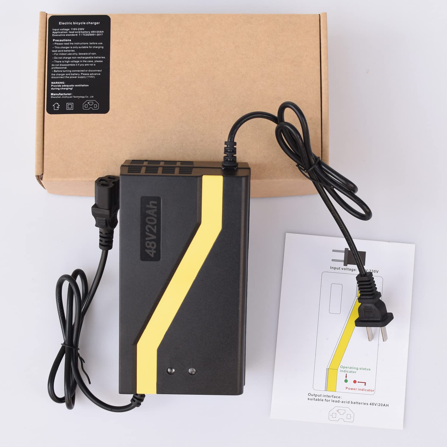 48V 20AH Lead Acid Battery Charger for Electric Bike Scooters Bycle