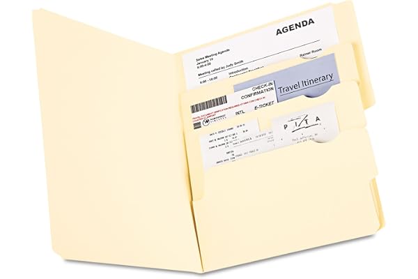 Pendaflex Divide-It-Up File Folders, Letter Size Manila, 3-Section Interior with 4 Tabs for Categorized Filing, Secure Two-Si
