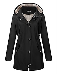 LOMON Women Rain Jacket Lightweight Hooded Jackets