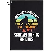 DYJYBMY Not All Who Wander are Lost Some are Looking for Discs Printed Golf Towel for Golf Bags with Clip, Funny Disc Golf Bigfoot Towel, Golf Towel Gifts for Disc Golfer Men Women Disc Golf Lovers
