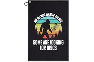 DYJYBMY Not All Who Wander are Lost Some are Looking for Discs Printed Golf Towel for Golf Bags with Clip, Funny Disc Golf Bigfoot Towel, Golf Towel Gifts for Disc Golfer Men Women Disc Golf Lovers