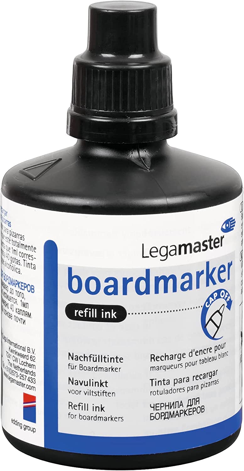 Legamaster L119901 Board Marker Refill Ink, 100ml Volume, Black, Pack of 1,7-119901