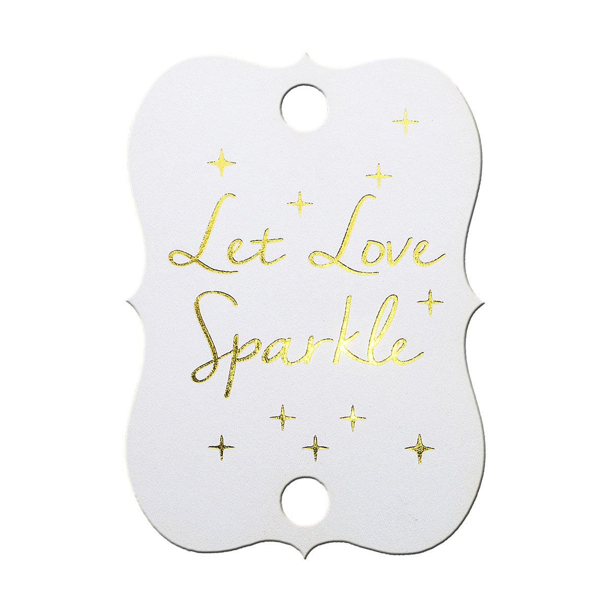 Summer-Ray 50 Pure White Gold Foil Hot Stamping Little Violin Wedding Sparkler Tags Let Love Sparkle