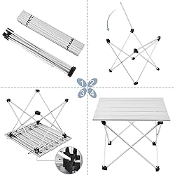 Grope Portable Camping Table with Aluminum Table
