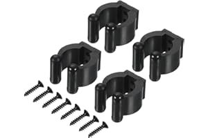 M METERXITY 4 Pack Billiards Cue Locating Clip Holder - Plastic Lightweight Pool Stick Clips, Wear-Resistant, Apply to Fishing Rod Pool Cue (17mm Dia, Black)