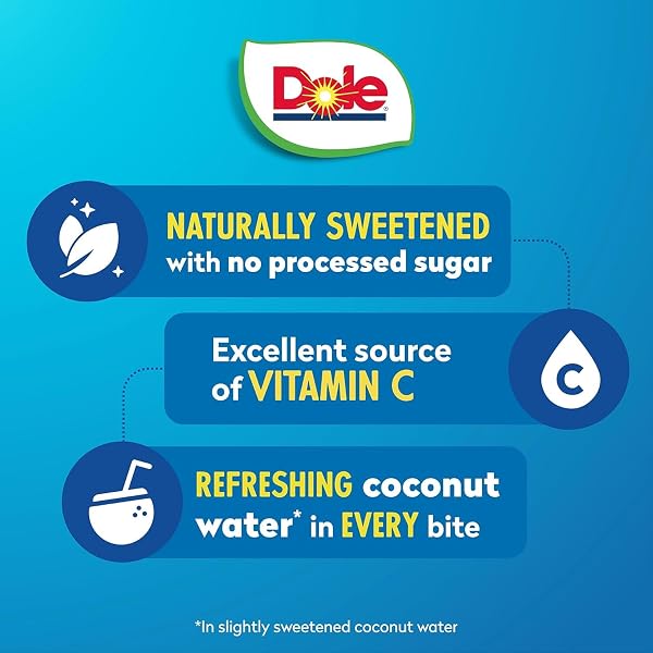 DOLE PINEAPPLE TIDBITS IN COCONUT WATER 4-4OZ CUPS