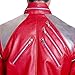 Mjb2c-Michael Jackson Costume Beat it Metal Zipper Leather Jacket/Red/XXX-Large