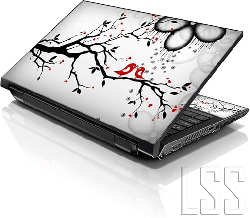 Amazon Com Lss Laptop 15 15 6 Skin Cover With Colorful Lovebirds Eye Catching Pattern For Hp Dell Lenovo Apple Asus Acer Compaq Fits 13 3 14 15 6 16 2 Wrist Pads Free Computers Accessories
