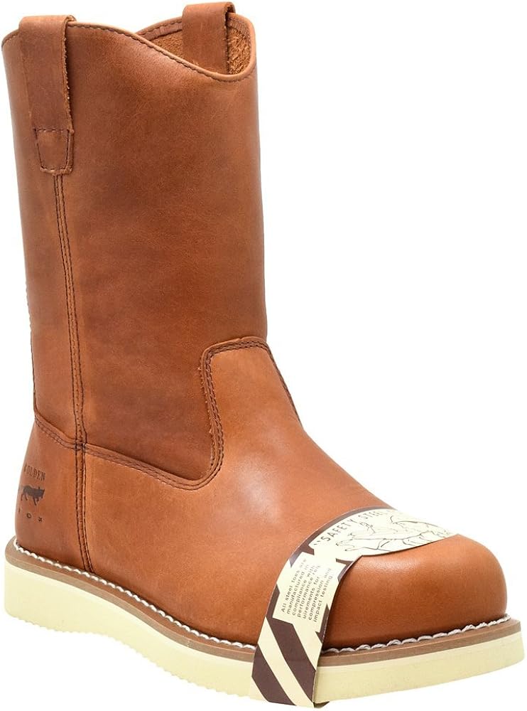Golden Fox 12&quot; Safety Wellington 9 Tan Boots