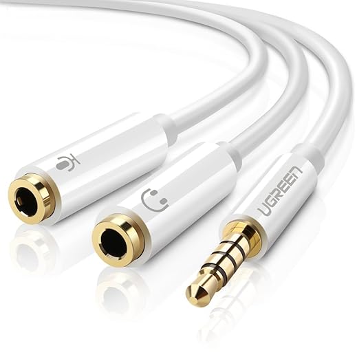 UGREEN Mic Audio Cable, 3.5mm Male to 2 Dual 3.5mm Amazon.co.uk