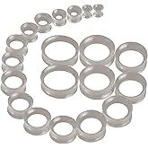 WINSENET 20Pcs Silicone Ear Gauges 2G-25mm Flexible Ear Tunnels Gauges Soft Expander Stretching Ear Plugs Tunnels Black Earring Piercings Jewelry for Men Women