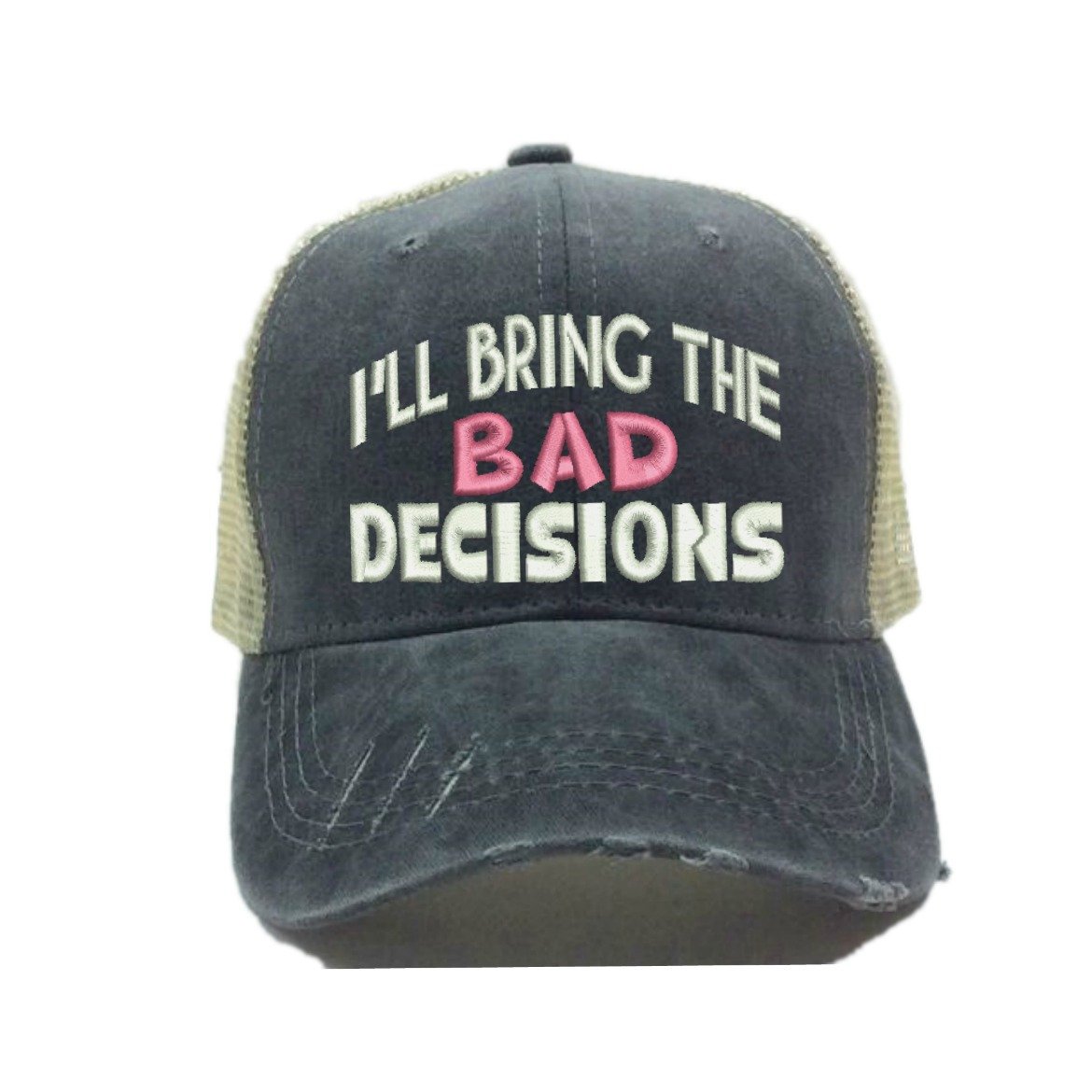 Adult Trucker Hat Alcohol Bad Decisions 