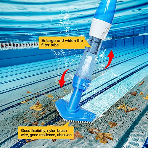 4 in 1 Cordless Rechargeable Small Pool Vacuum spa hot tub 90 Mins Running Time, 12 Gallons/Min Powerful Suction (Sky Blue)