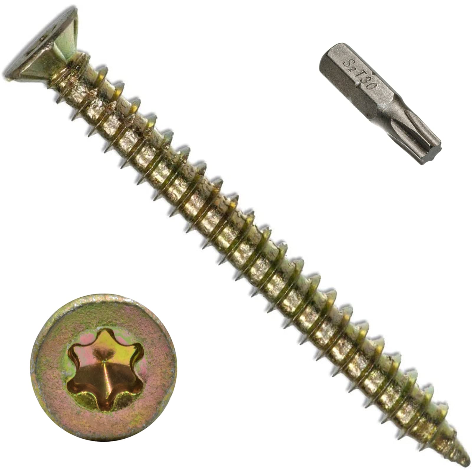20, 7.5 Ø x 200mm Concrete Frame Fixing Screw - Window/Door/Screws with Free TORX 30 BIT with Every Order - Free UK DELIVERY