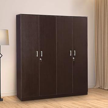 Hometown Prime Melamine Faced Chipboard Four Door Wardrobe In
