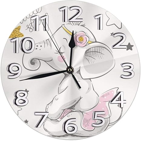 Amazon Co Jp 掛け時計 壁掛け時計 可愛い象 星 おしゃれ 置き時計 連続秒針 静音 インテリア フレームレス 二重使用 部屋の装飾 ホーム キッチン プレゼントオススメ ホーム キッチン