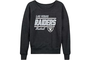 Team Fan Apparel NFL Womens Crew Neck Light Weight, Gameday Apparel, Slouchy Fit Raglan Crewneck Pullover for Women