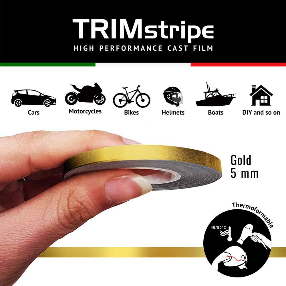 4R Quattroerre.it 10464 Trim Stripes Adhesive Strips for Cars Gold, 5 mm x 10 mt, 5 mm x 10 meters - Image 3