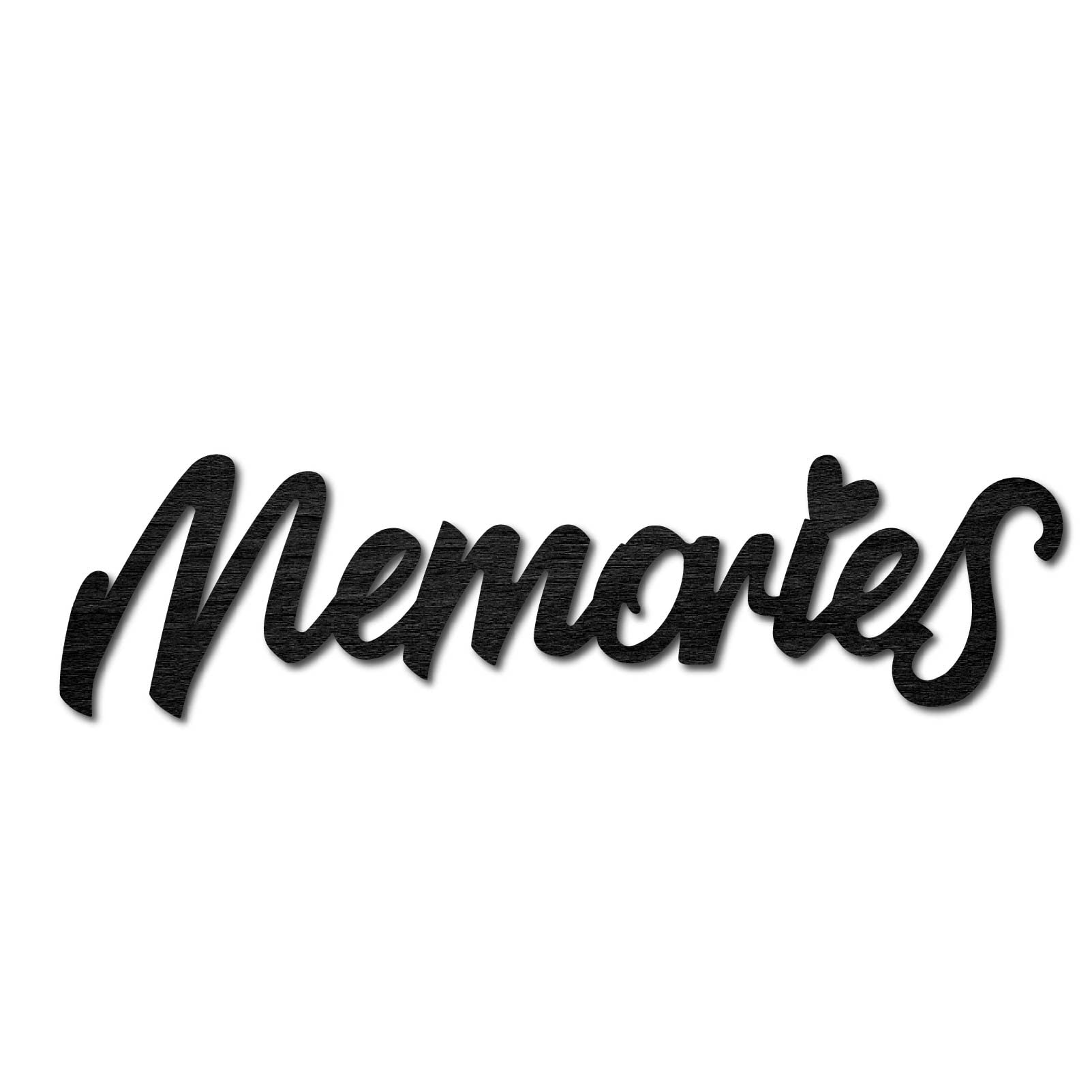 CREATCABIN Wood Cutout Memories Sign Heart Laser Cut Wooden Wall Decor Sculpture Hanging Decor Wall Art Decoration for Home Gallery Office Front Door Black 11.9" x 3.4"