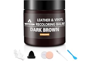 WEYSTOM Leather Recoloring Balm - Leather Repair Kit for Furniture, Leather Dye, Recolor, Renew, Repair & Restore Aged, Faded, Cracked, Peeling and Scuffed Leather(Dark Brown)