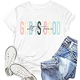 NEWKA Christian Shirts for Women Jesus T-Shirt: God is Good All The Time Tee Shirt