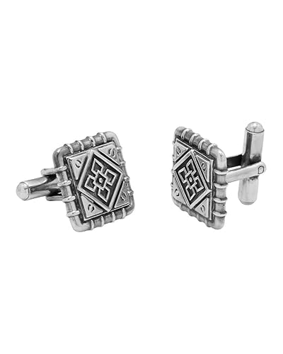 Dare by Voylla Alloy with Oxidized Silver Plated Cufflink for Men