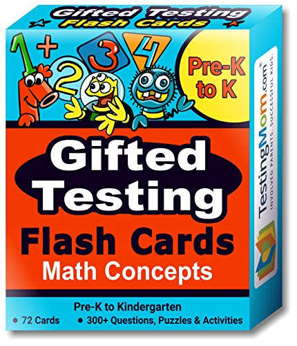 Gifted Testing Flash Cards - Math Concepts for Pre-K - Kindergarten - Educational Toy Practice for CogAT test, OLSAT test, ITBS, NYC Gifted and Talented, WISC, WPPSI