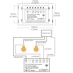 MOES 2.4GHz WiFi Wall Touch Smart Switch Neutral
