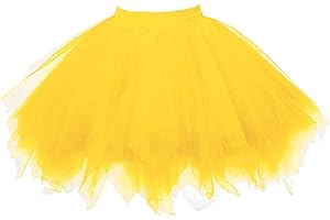 Honeystore Women's Short Vintage Ballet Bubble Puffy Tutu Petticoat Skirt